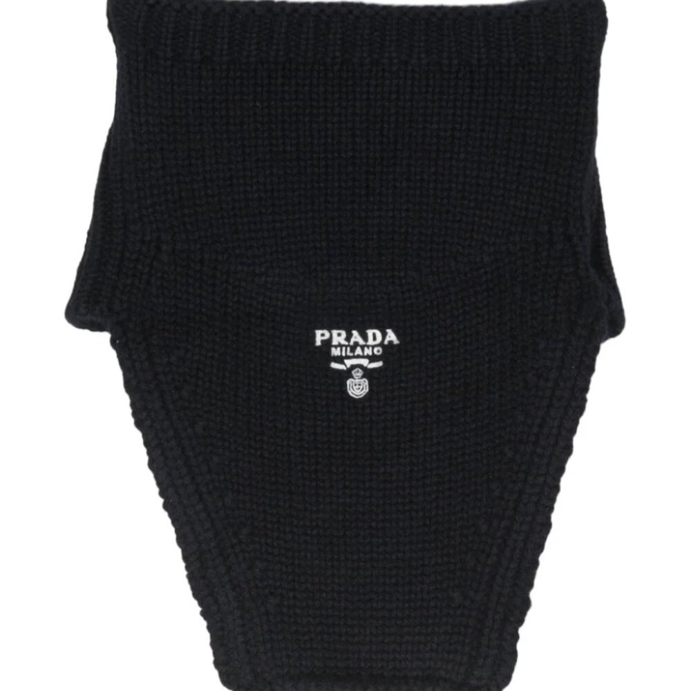 PRADA Cashmere Dickey Navy Scarf Snood Neck Warmer Mens